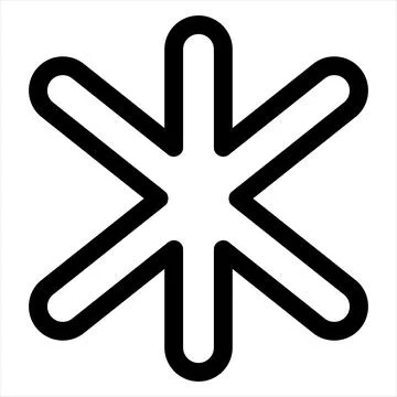 Asterisk line icon vector illustration isolated on white background Illustrazione stock