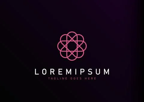 Asterisk oval logo design. Vector illustration of ornamental rounded Asterisk 스톡 일러스트