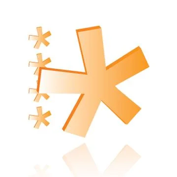Asterisk quality shiny icon Stock Illustration