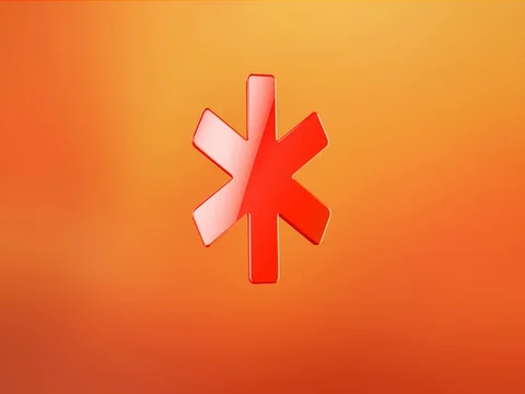 Asterisk Red 3d Icon Stock Footage 69805383