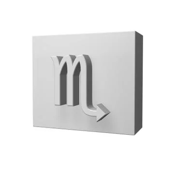 Asterisk scorpio symbol on white background - 3d illustration Illustrazione stock