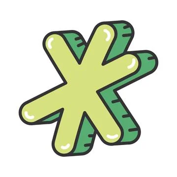 Asterisk sketch icon Hand Draw Vector Stock Illustration