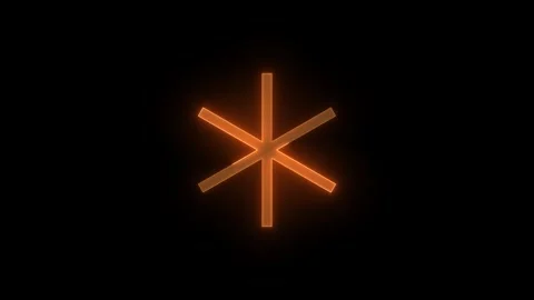 Asterisk stroke icon glowing neon brown color animation Stock Footage 289386628