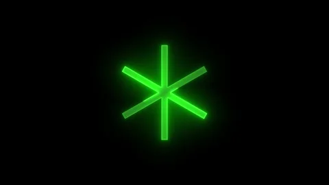 Asterisk stroke icon glowing neon green color animation Stock Footage 289386632