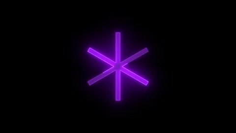 Asterisk stroke icon glowing neon purple color animation Stock Footage 289386640