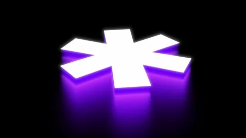 Asterisk Symbol 3D Vibrant Glowing Motion Graphic Video Stock Footage 320852413