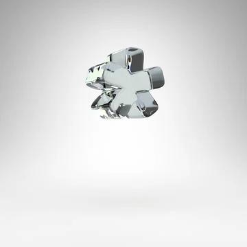 Asterisk symbol on white background. Camera lens transparent glass 3D sign with Stock-Illustration