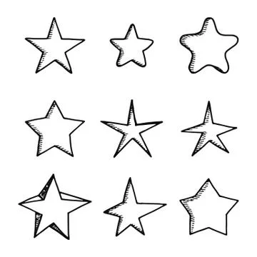 Asterisks icons set. isolated objects silhouettes Stock Illustration