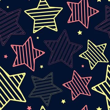 Asterisks. Seamless pattern. Design for fabric, wrapping paper, background, w Stock Illustration