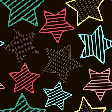 Asterisks. Seamless pattern. Design for fabric, wrapping paper, background, w Stock Illustration