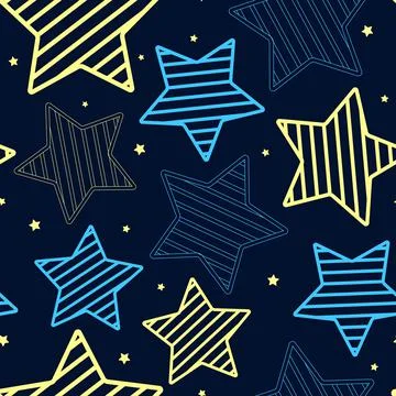 Asterisks. Seamless pattern. Design for fabric, wrapping paper, background, w Stock Illustration