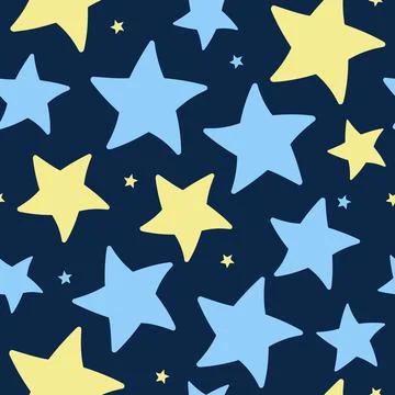 Asterisks. Seamless pattern. Design for fabric, wrapping paper, background, w Stock Illustration