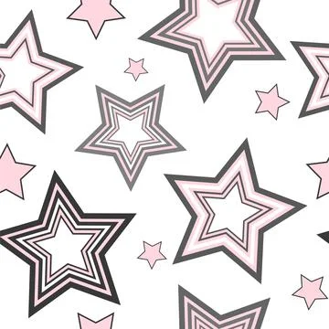 Asterisks. Seamless pattern. Design for fabric, wrapping paper, background, w Stock Illustration