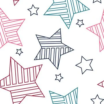 Asterisks. Seamless pattern. Design for fabric, wrapping paper, background, w Stock Illustration