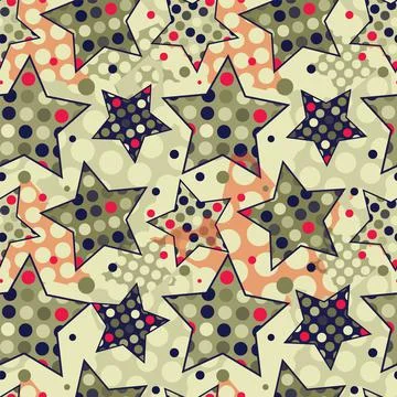 Asterisks. Seamless patterns. Design for fabric, wrapping paper, background,  Stock Illustration