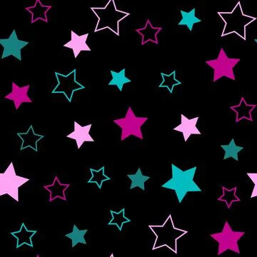 Asterisks. Seamless patterns. Design for fabric, wrapping paper, background,  Stock Illustration