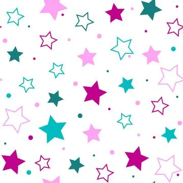Asterisks. Seamless patterns. Design for fabric, wrapping paper, background,  Stock Illustration