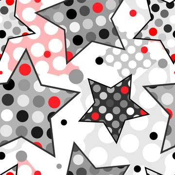 Asterisks. Seamless patterns. Design for fabric, wrapping paper, background,  Stock Illustration