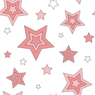Asterisks. Seamless patterns. Design for fabric, wrapping paper, background,  Stock Illustration