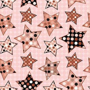 Asterisks. Seamless patterns. Design for fabric, wrapping paper, background,  Illustrazione stock