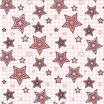 Asterisks. Seamless patterns. Design for fabric, wrapping paper, background,  Stock Illustration