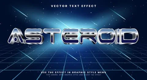 Asteroid 3D editable text effect Template Illustrazione stock