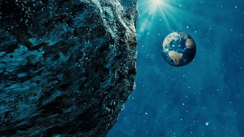 Asteroid and Earth. Stock Footage 76760998
