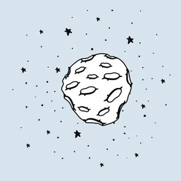 Asteroid and stars design vector illustration 스톡 일러스트