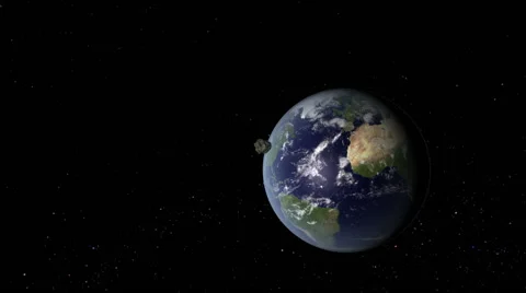 Asteroid approaching Earth 動画素材 47292121