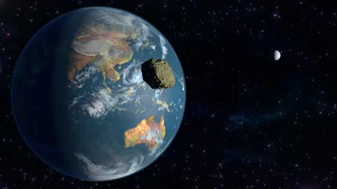 Asteroid approaching earth. Video stock 162195911