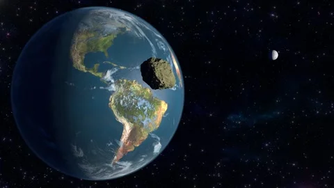 Asteroid approaching earth. Video stock 162221026