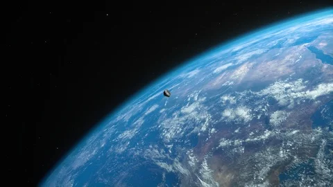 Asteroid approaching the planet Earth close view Stock Footage 104005055