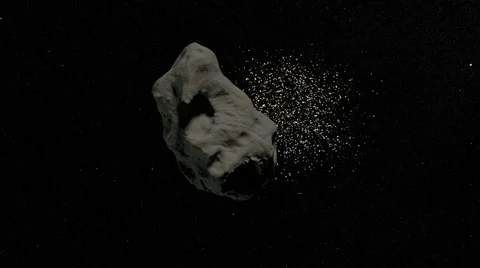 Asteroid being struck by smaller one. 1080 Stock Footage 55245760