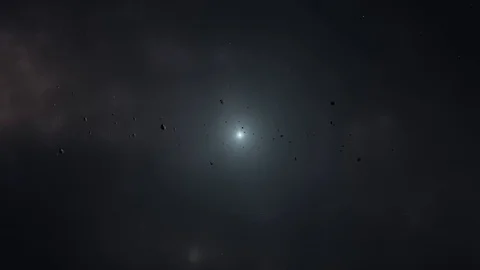 Asteroid belt animation Stock Footage 85540593