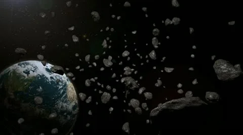 Asteroid belt Stock Footage 12571395