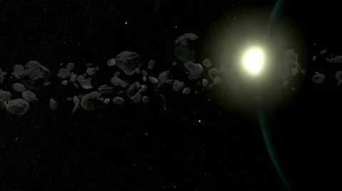 Asteroid Belt Stock Footage 55541546