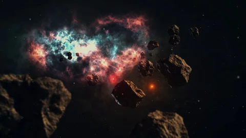 The asteroid belt formed from the primor... | Stock Video | Pond5