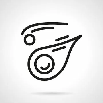 Asteroid black line vector icon Stock Illustration