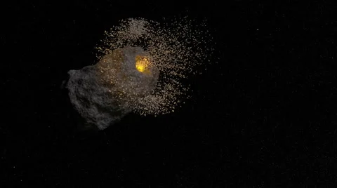 Asteroid Collision 1080 Stock Footage 55213139