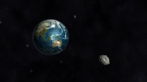 Asteroid collision animation Stock Footage 34527658