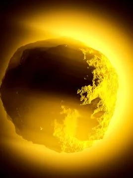 Asteroid on collision with Earth Stock Illustration