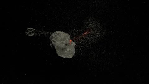Asteroid Collision Stock Footage 136999172