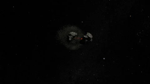 Asteroid Collision Front Stock Footage 137006645