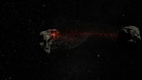 Asteroid Collision Front Stock Footage 137010085