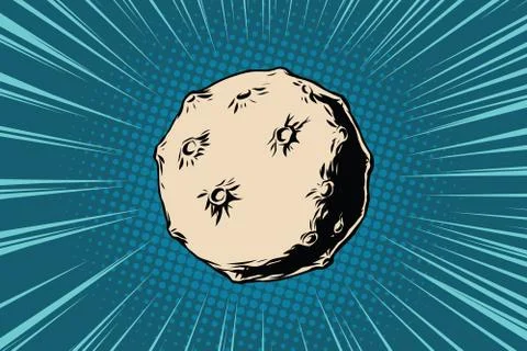 Asteroid with craters in space Stock Illustration