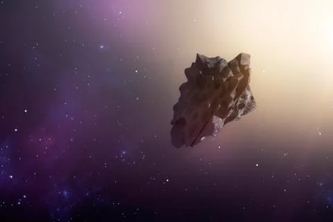 An asteroid in the deep space Stock Illustration