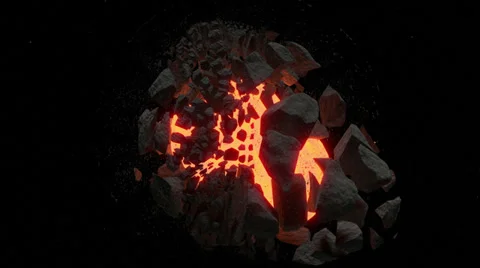 Asteroid Destroyed by Nuclear Missile Stock Footage 36991189