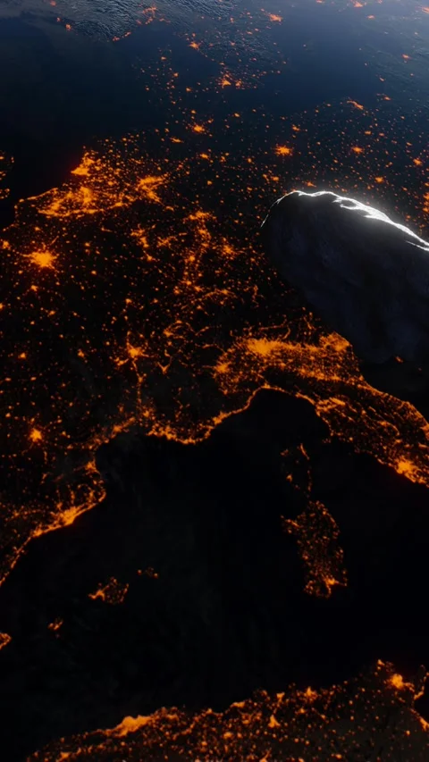 Asteroid on Earth background Stock Footage 277225375