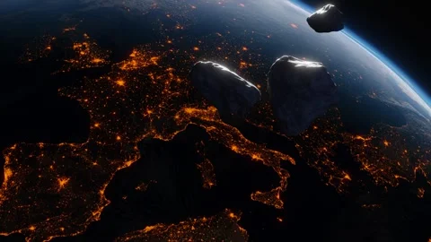 Asteroid on Earth background Stock-Footage 277225511