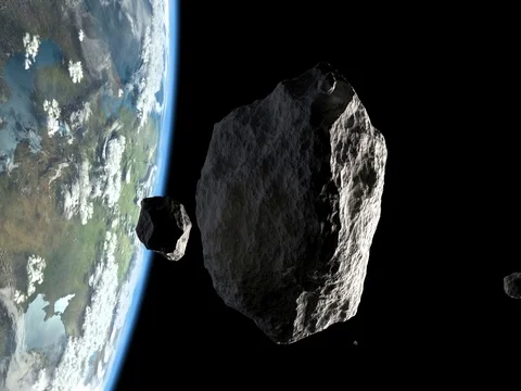Asteroid in Earth orbit Stock Footage 73821097